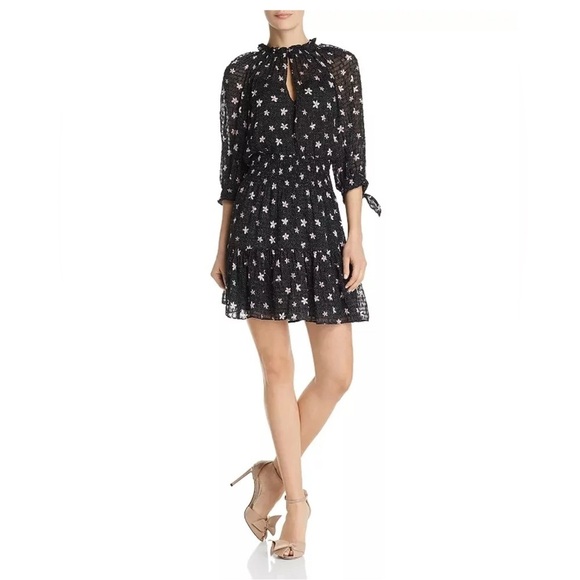 Rebecca Taylor Women’s Maui Clip Floral Dress Black Silk Whimsigoth Dark Romance - Picture 9 of 13